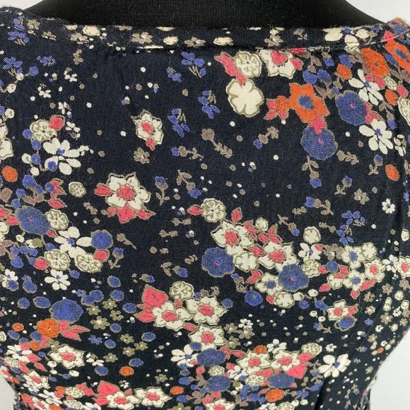 Rip Curl XS Floral Patterned Partial Button Front Popover Blouse - Picture 9 of 12